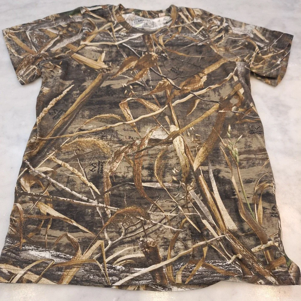 Magellan Outdoors T-Shirt Kids XL Camo Realtree Max-5 Hunt Gear Short Sleeve Tee